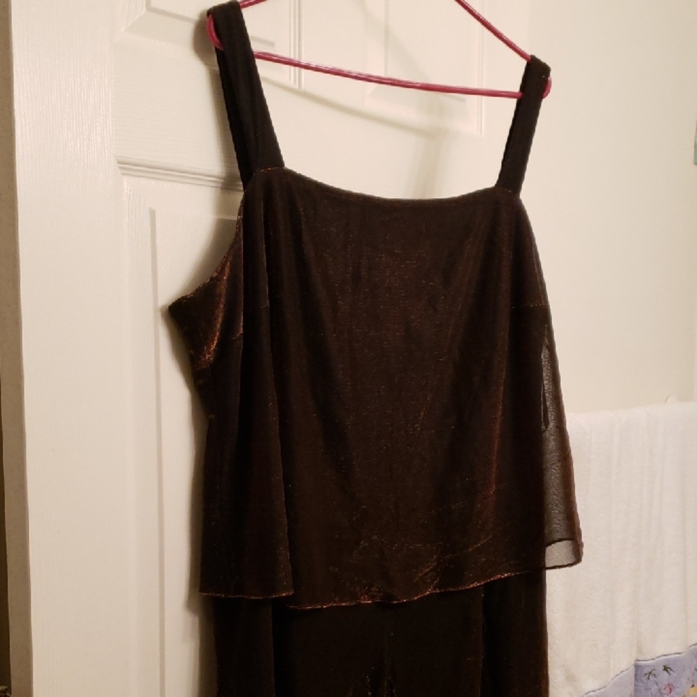 Patra  Brown Dress with Metallic Accents